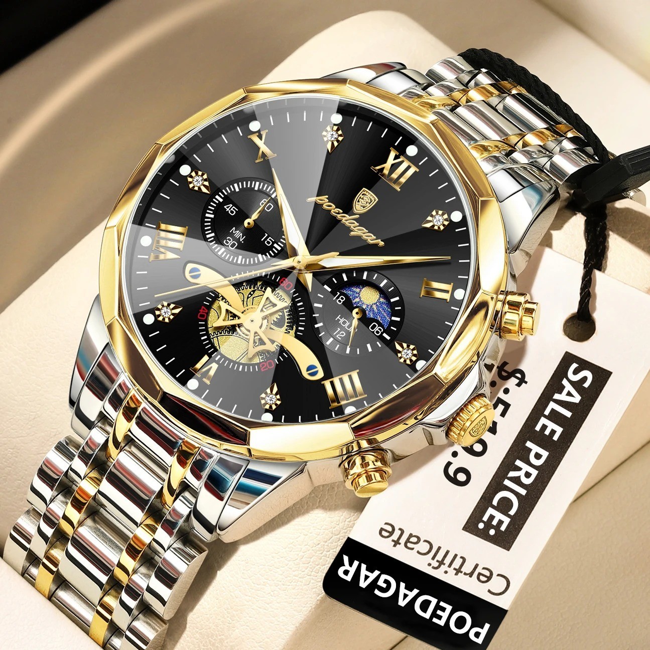 POEDAGAR Luxury Men Watch Top Original Waterproof Luminous Chronograph Man Wrist