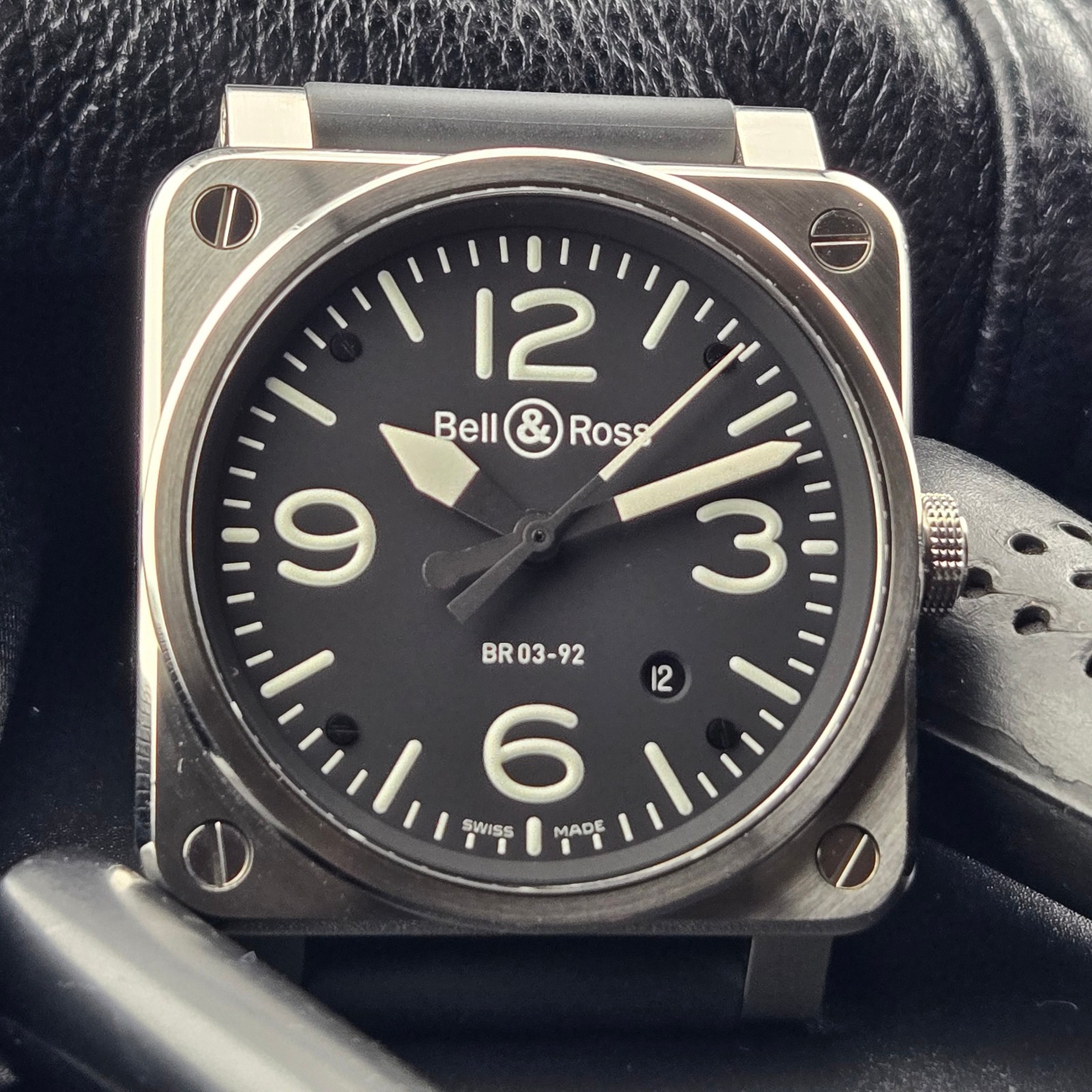 Bell & Ross BR03-92-S Aviation Military Date Men’s Watch Black Dial Case 42mm US