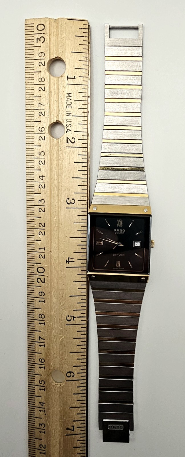 Vintage 80’s Rado Diastar 129.0195.3 Two Tone Men’s Watch ~New Battery ~ Nice !!