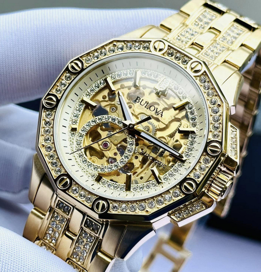 Bulova Octava Automatic Gold Dial Automatic Gold Tone Men’s Watch 98A292