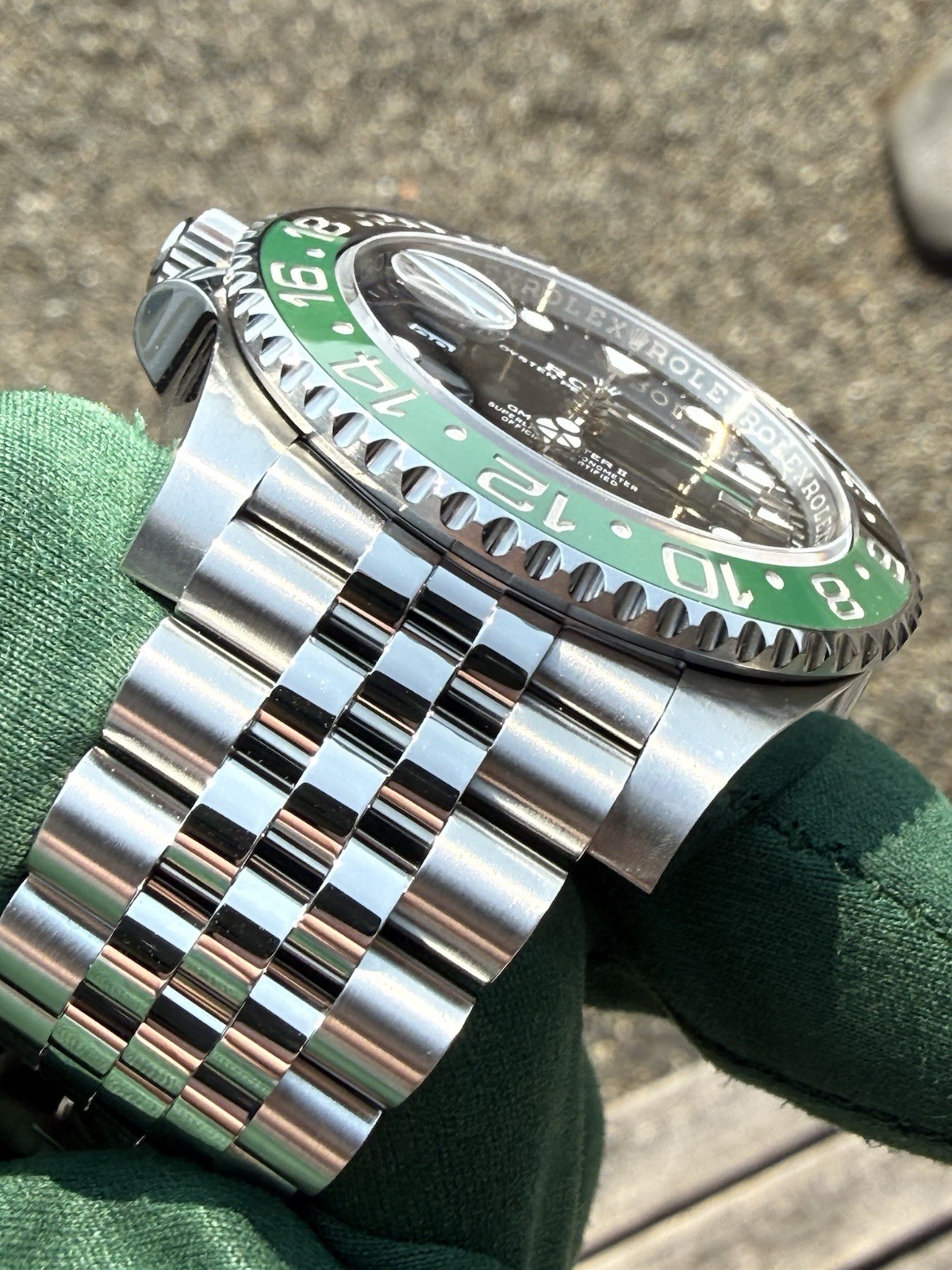 2024 Rolex GMT-Master II 40mm LHD Green/Black “Sprite” Steel Jubilee 126720VTNR