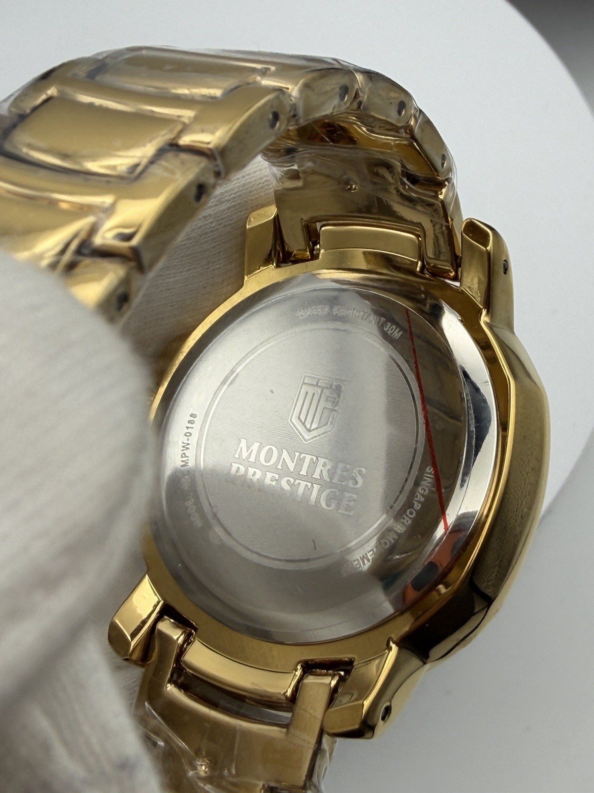MPW-0188- Montres X Prestige Women’s Watch. Gold Bezel,Case,Bracelet and Dial.