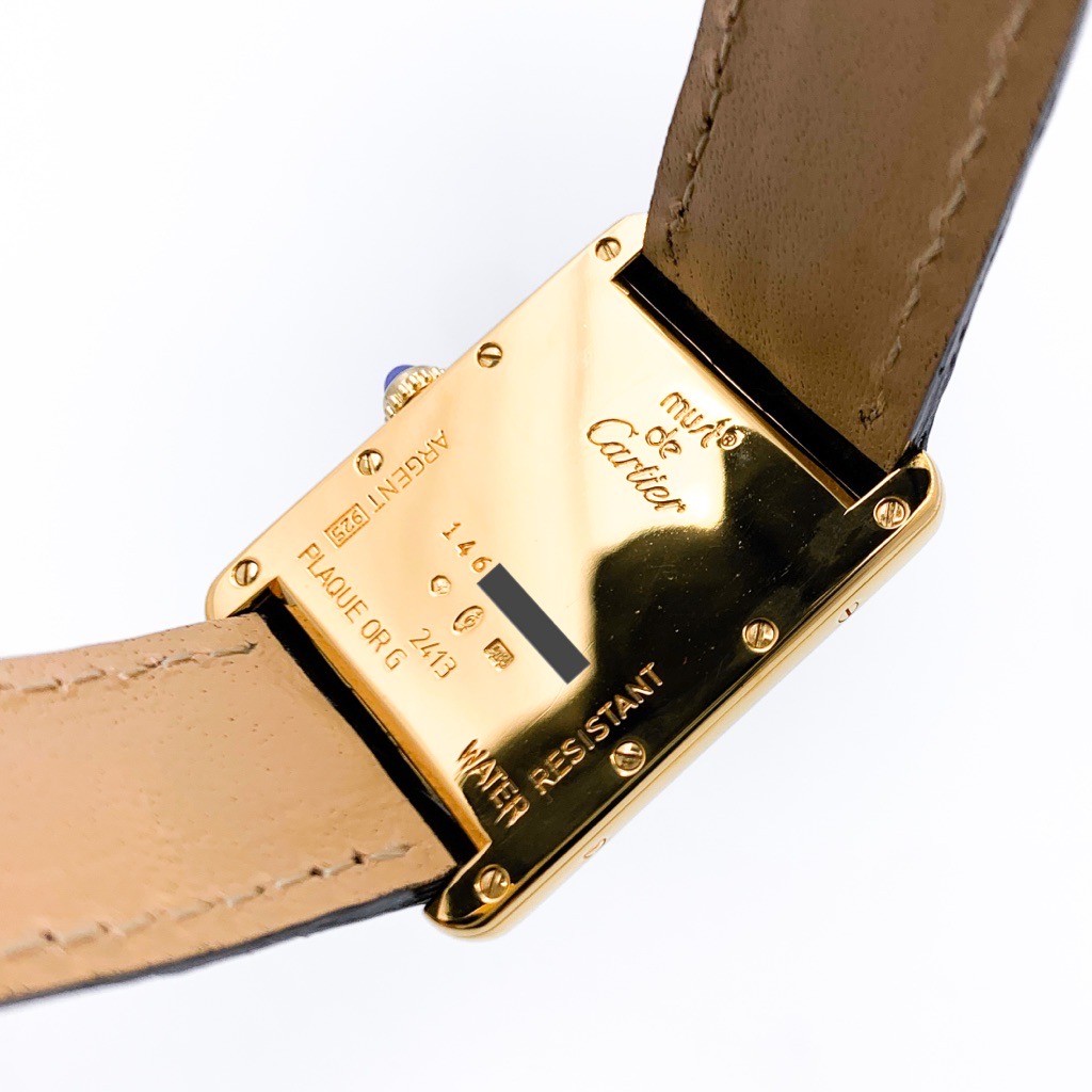 CARTIER Must Tank XL Date 3-Hand Beige Roman Dial Gold mens Watches Watch