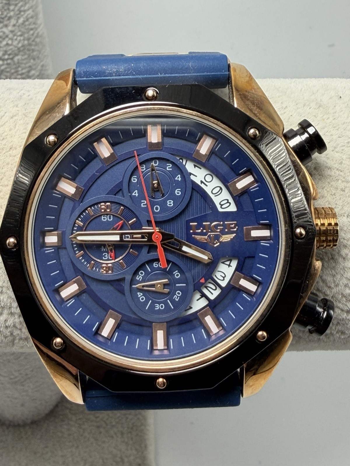 Lige For Dream 6181WM1 New Battery 1853 Mens Watch 48MM 8.5″ Silicone Band
