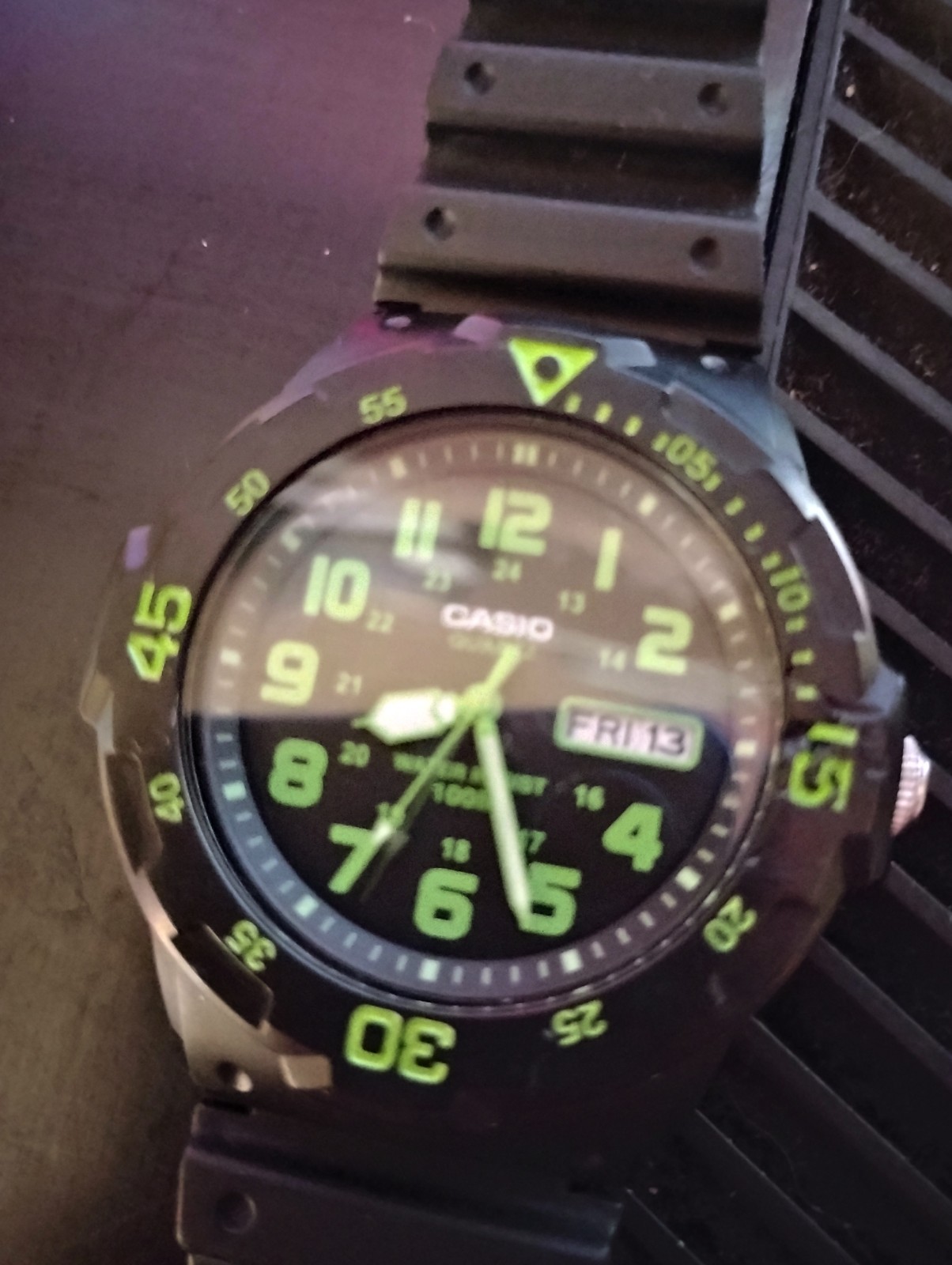 Casio MRW200H-3BV Dive Style Neo-Display 44.6 mm Black Resin Case and Strap…
