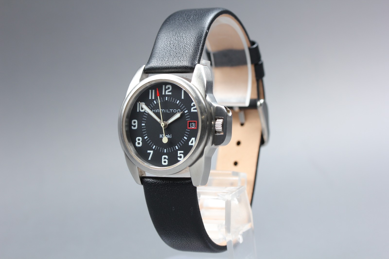 Hamilton 6301 Khaki Action Black Dial Date Qz Men’s Watch New Strap [Near MINT]