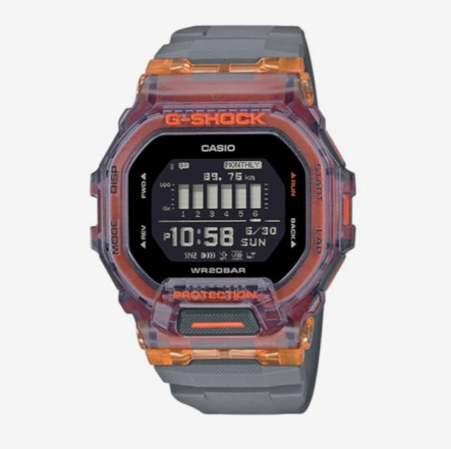 CASIO G-SHOCK GBD-200SM-1A5 BLUETOOTH SMART ORANGE GRAY DIGITAL WATCH NEW