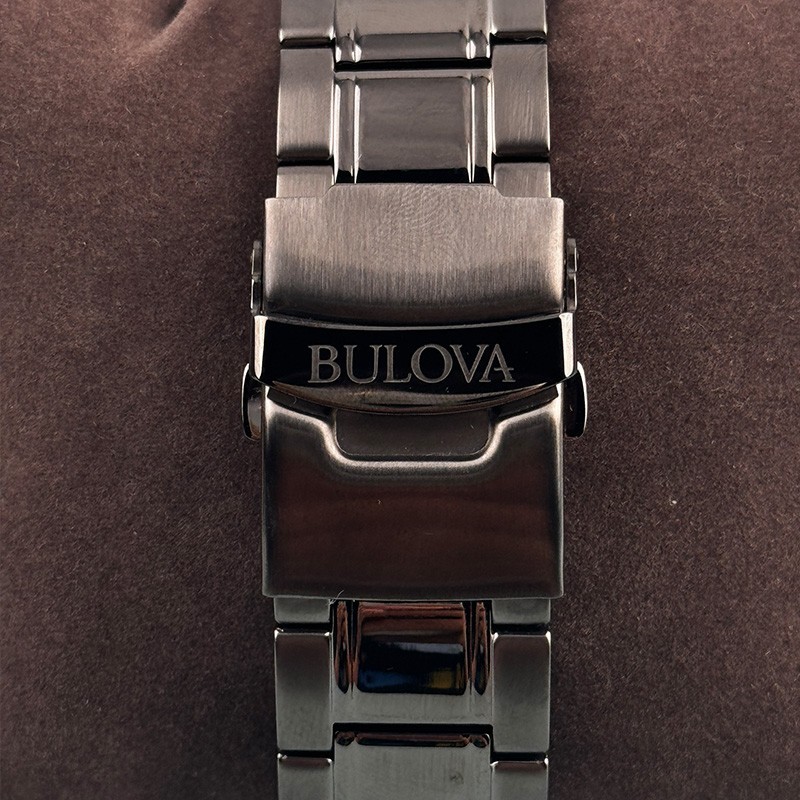 Bulova Marine Star 98B350 Chronograph Men’s Quartz Watch Red Dial 43mm