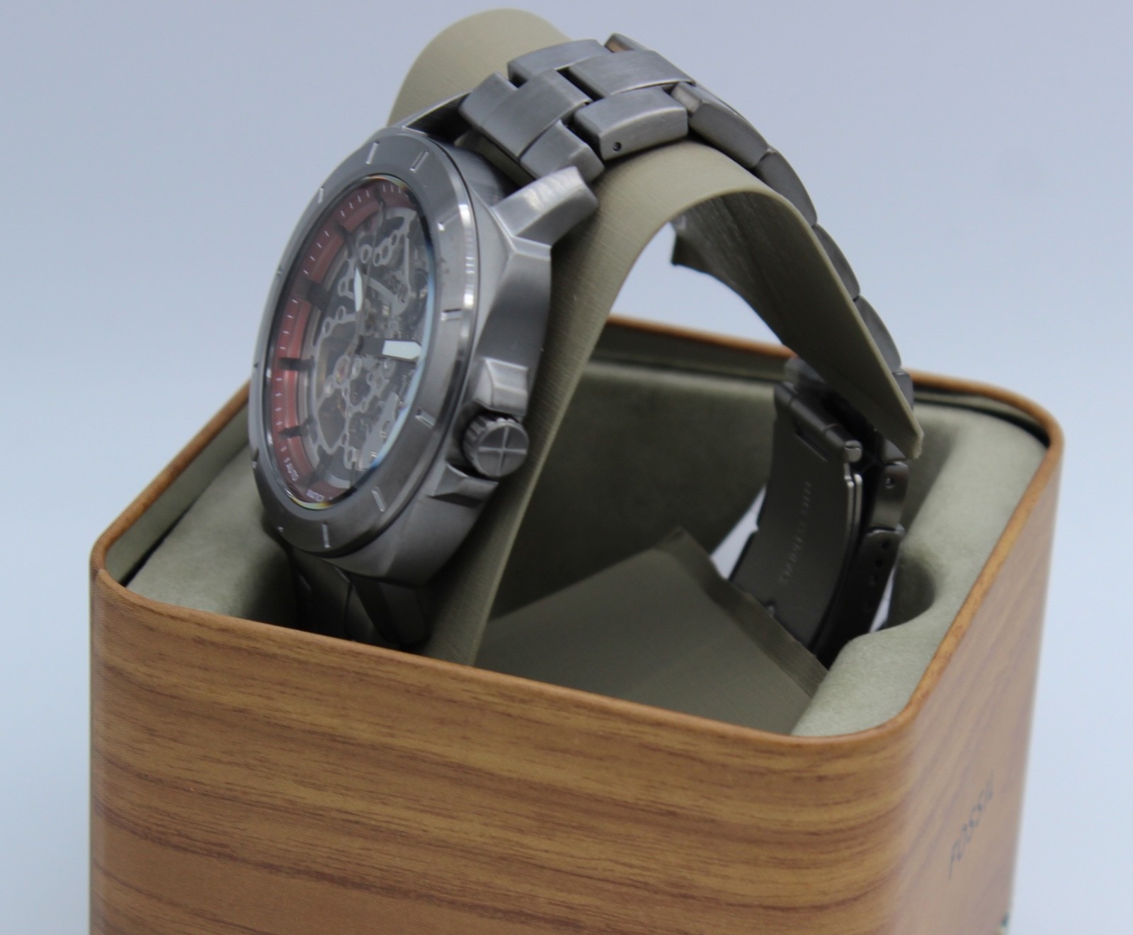 NEW AUTHENTIC FOSSIL PRIVATEER AUTOMATIC SKELETON GUNMETAL BQ2898 MEN’S WATCH