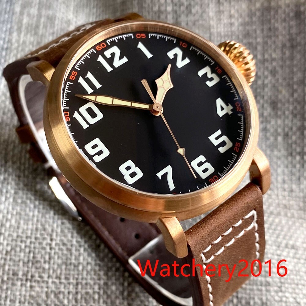 46.5mm Tandorio Big CUSN8 Japan NH35A Automatic Watch For Men Green luminous