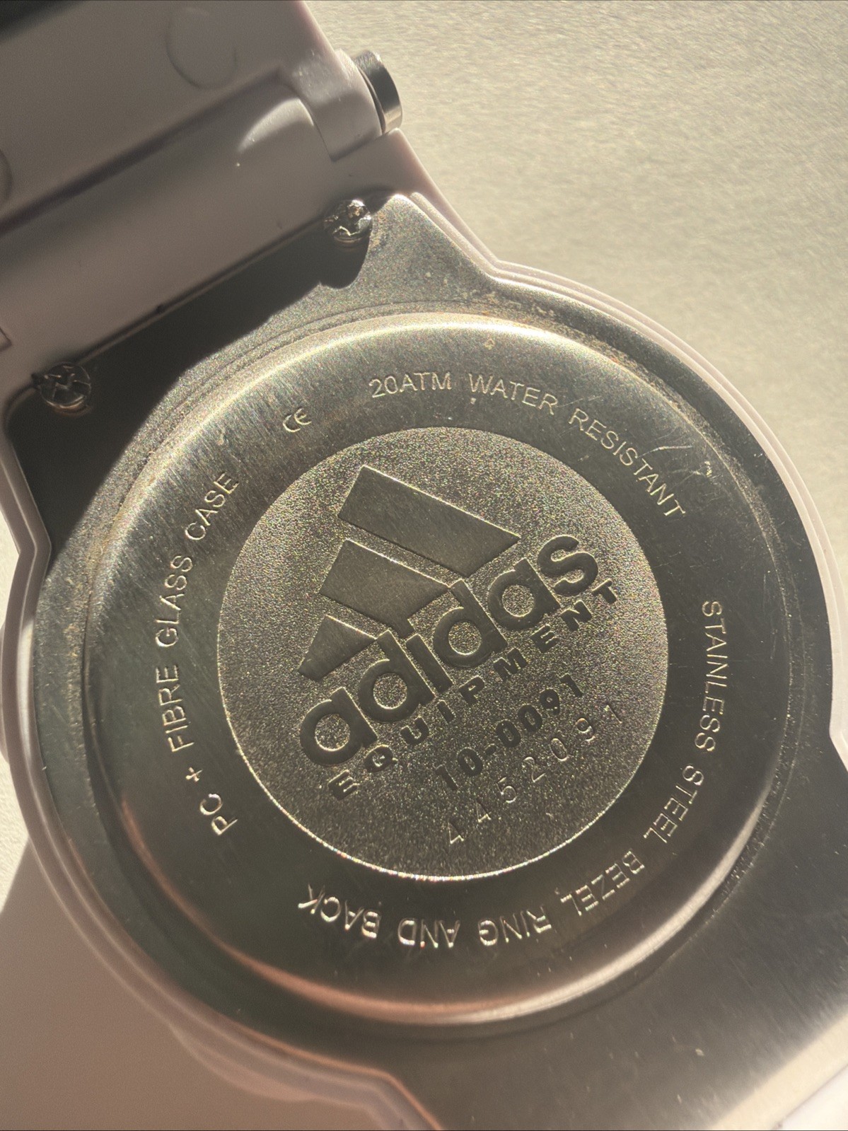 Adidas Digital Watch Womens 35mm Silver Tone Backlight 10-0095 Nylon New Battery