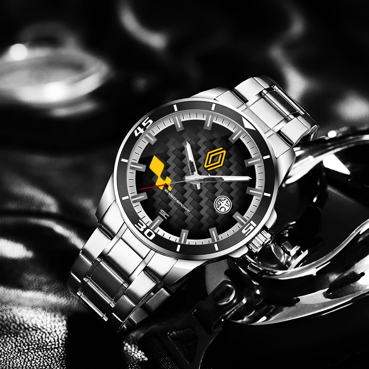 Renault Sport GT Carbon Megane RS Clio Steel Wrist Watch for Lovers