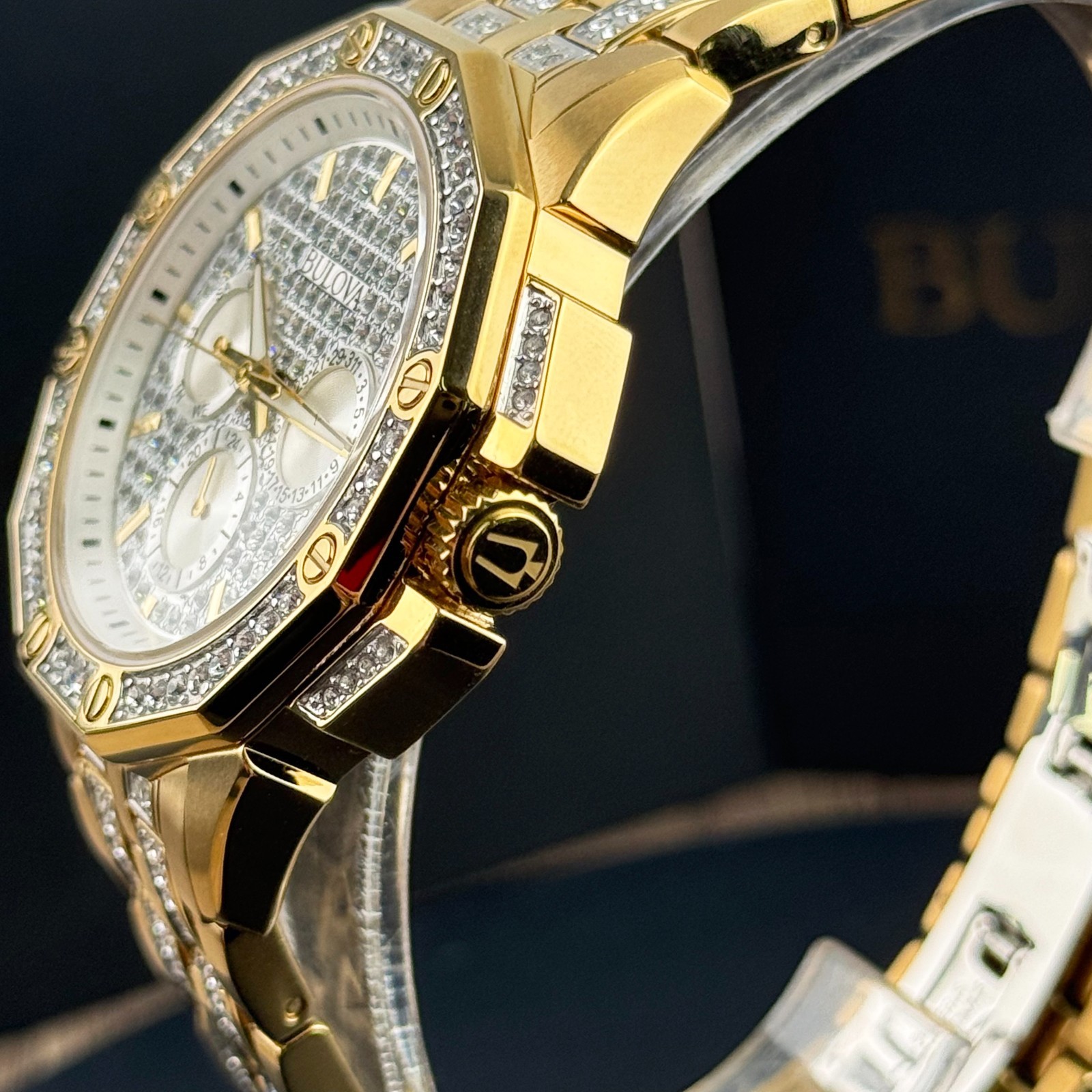Bulova Octava 98C126 Crystal Dial Gold-Tone Stainless Steel Quartz Men’s Watch