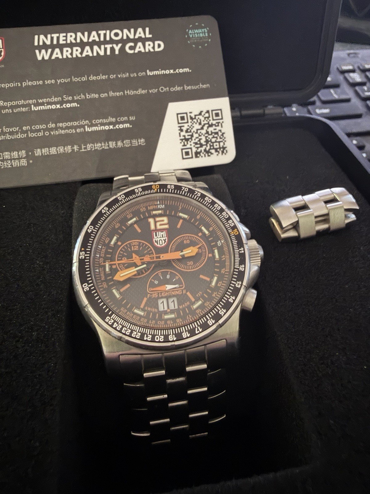 Luminox F-35 Lightning II Chronograph Date Quartz 44mm 200m Box Papers