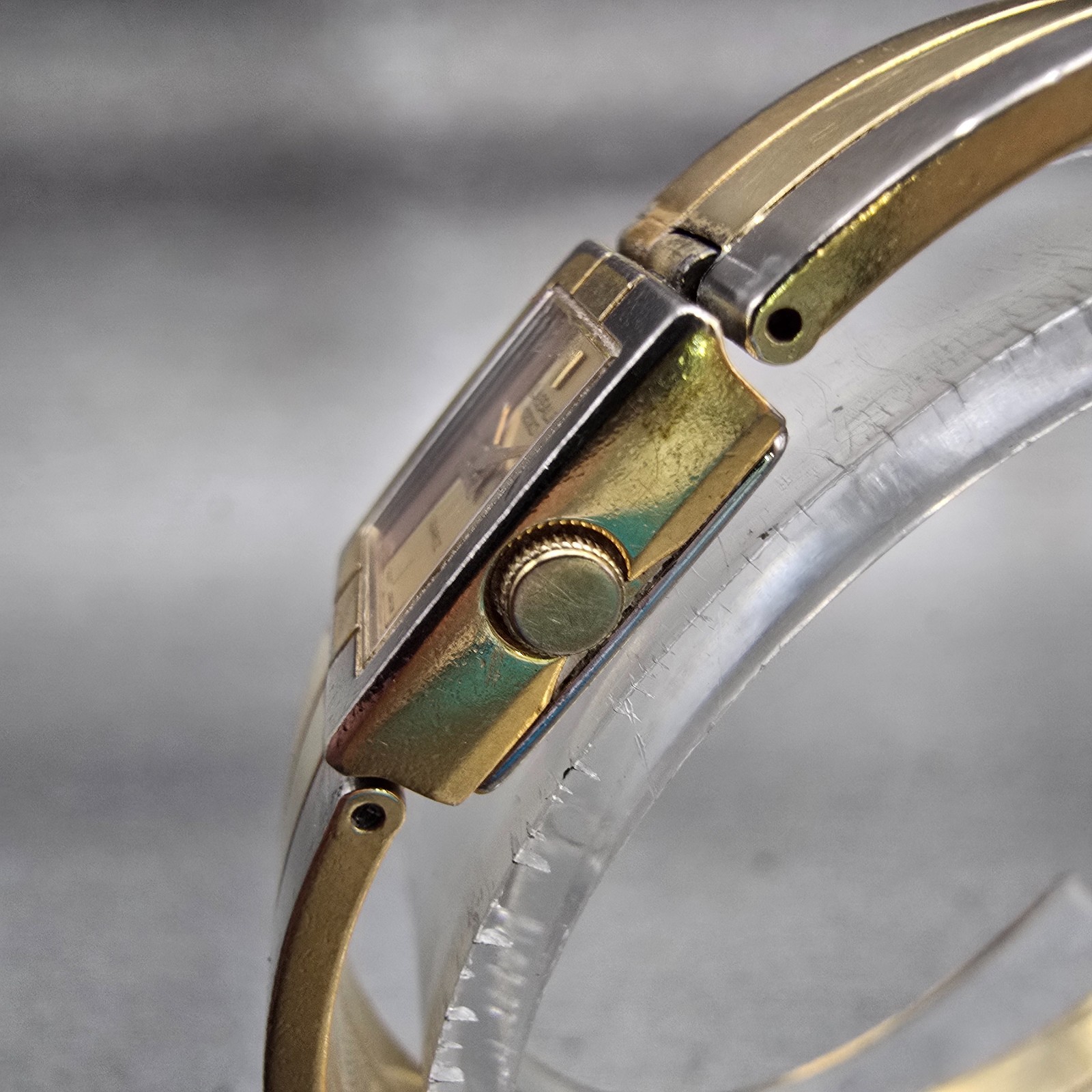 Seiko Lassale Watch Women 13mm Multi Tone Rectangle 1E50-5009 Vintage New Batt