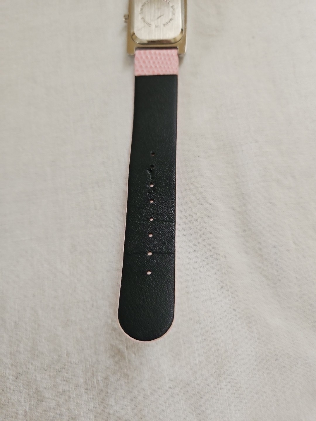 Breast Cancer Awareness Watch Pink Pebble Band Rectangular Face New Battery