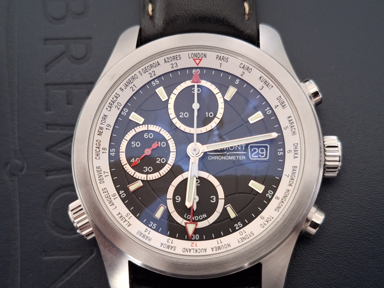 Bremont ALT1 World-Time Black Dial Chronograph Watch ALT1-WT-BK-R-S