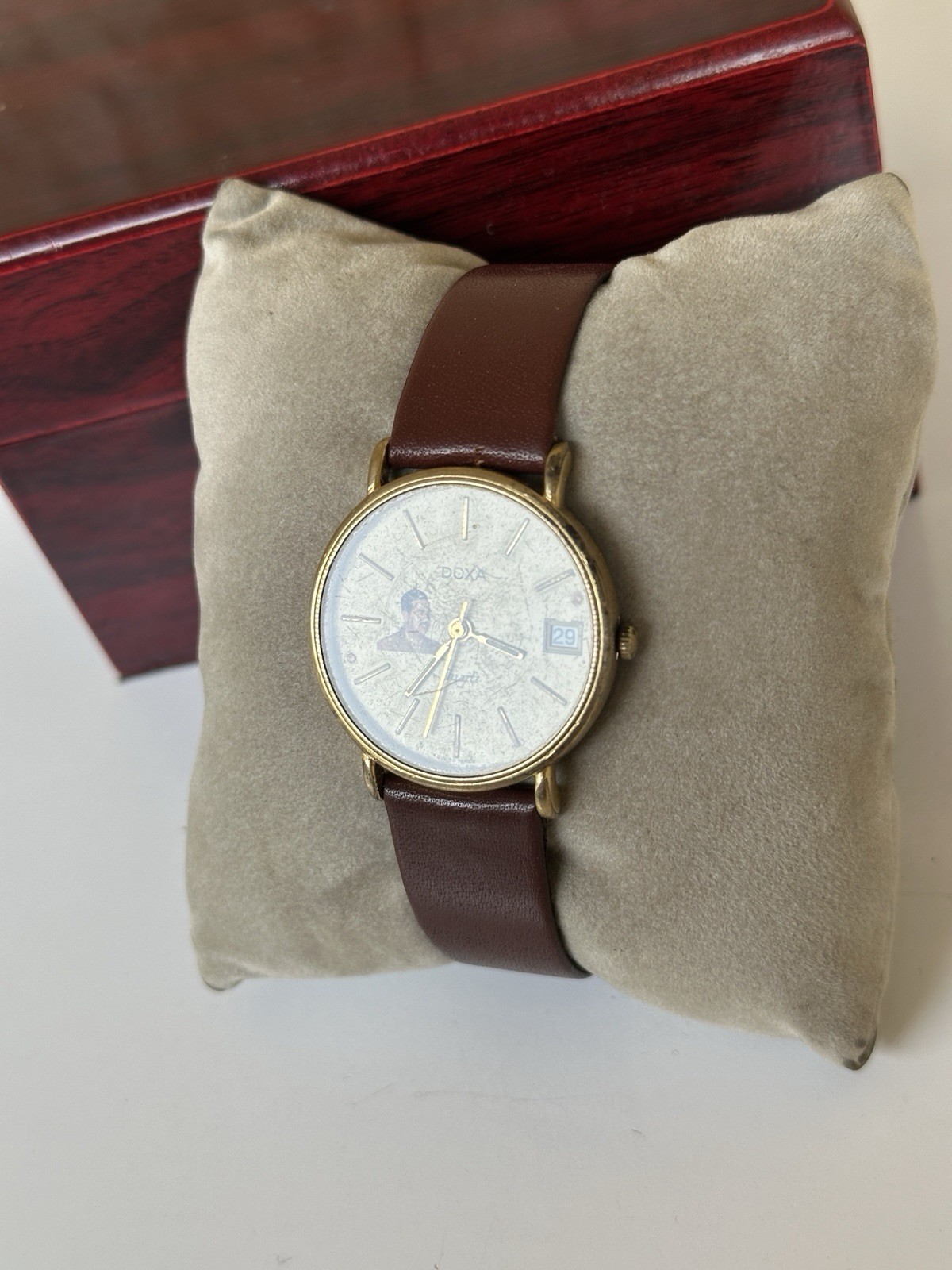 1980s Vintage Doxa Saddam Hussein Iraq Gift Watch Quartz 32mm Rare Authentic