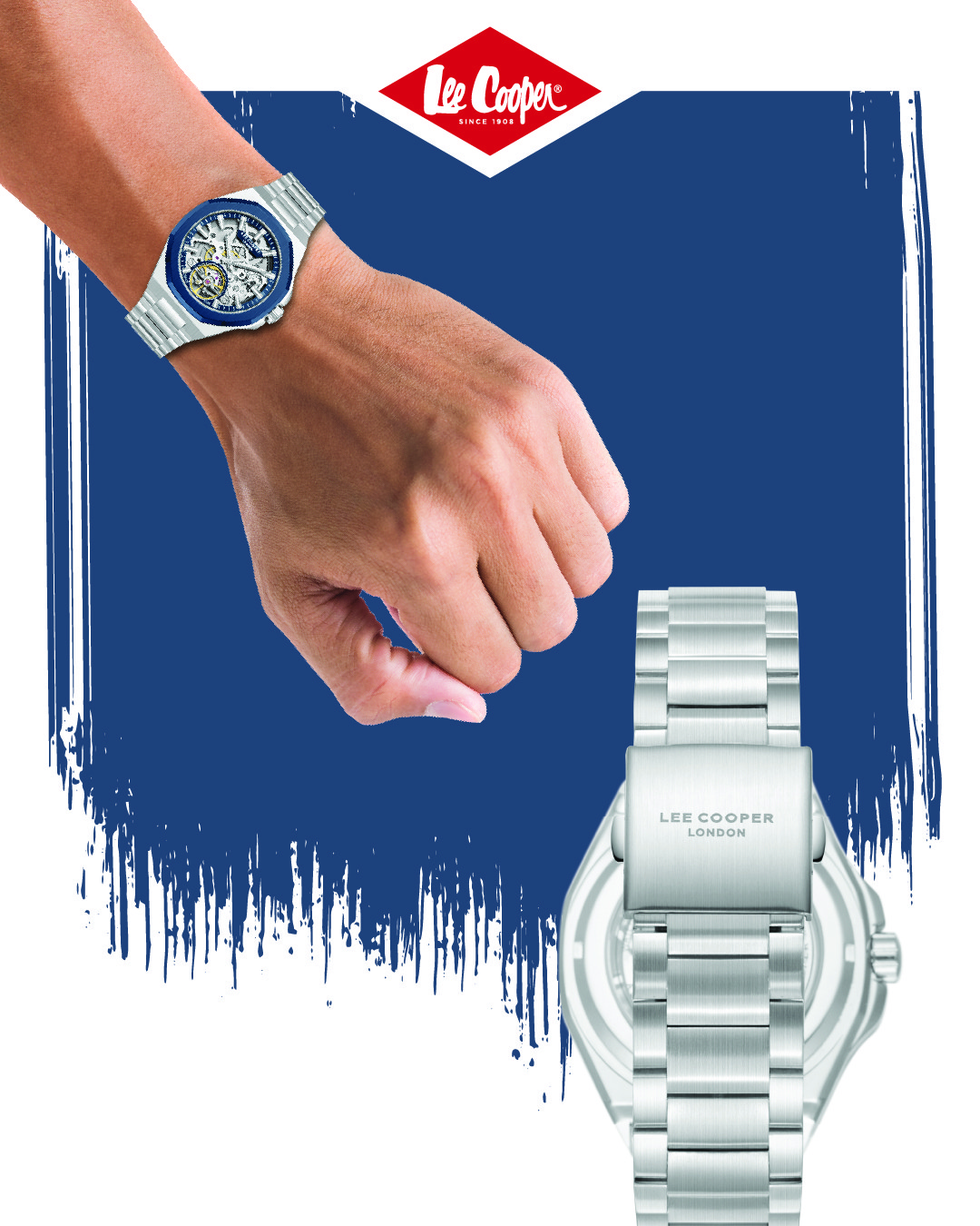 Lee Cooper Men’s Automatic Watch | Dark Blue Dial, Silver, 43mm, 50 m (5 ATM)