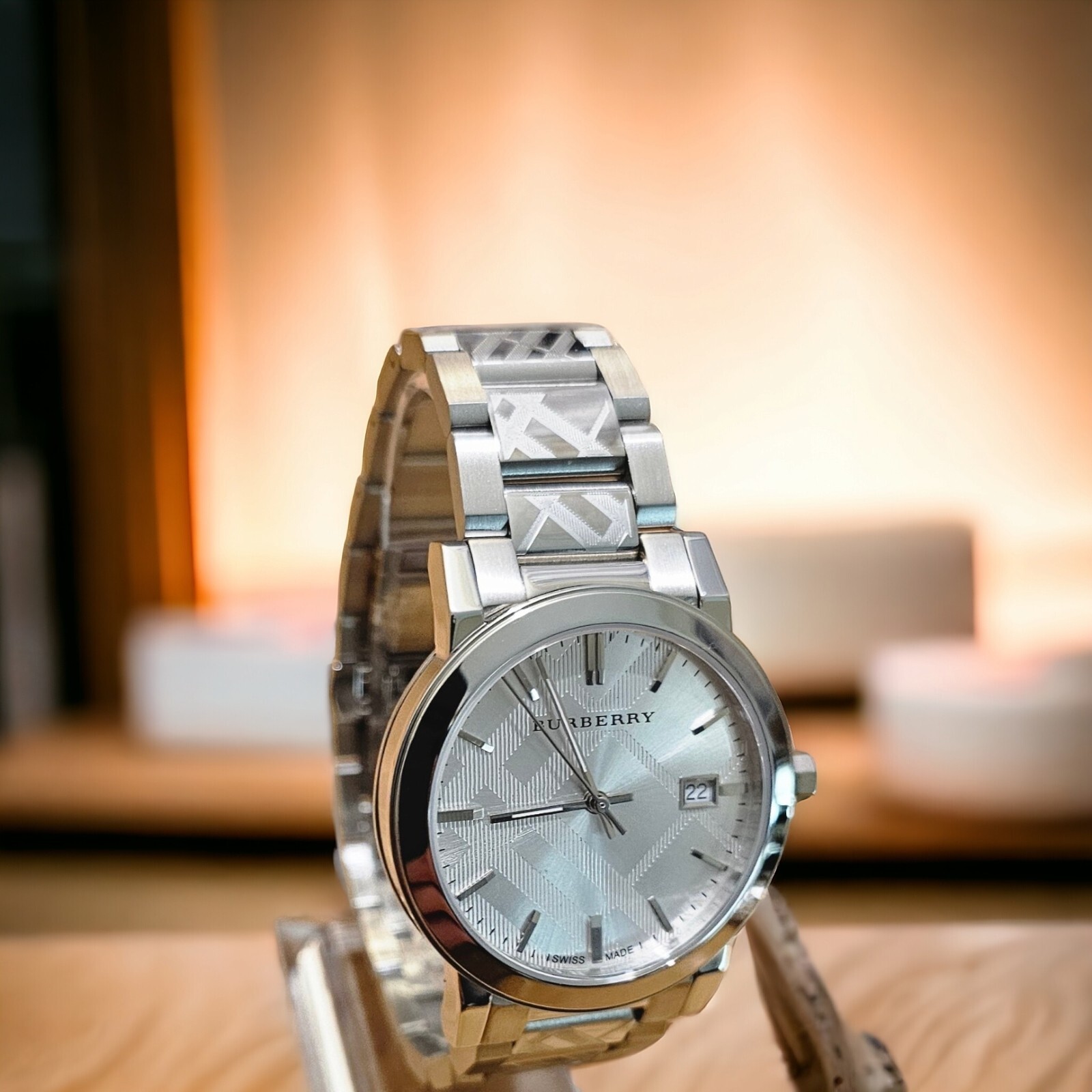 ⭐Burberry® BU 9037 Unisex 38mm Engraved Silver ⭐