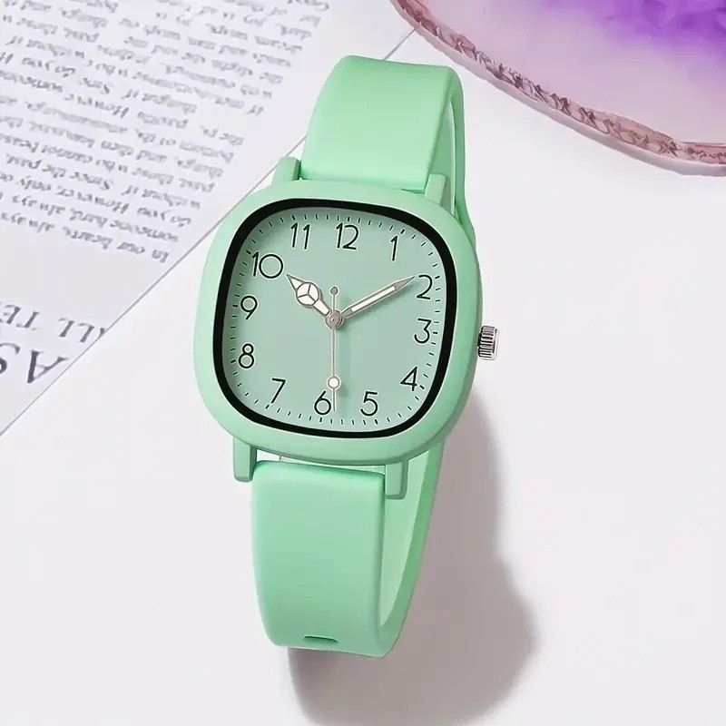 Stainless Steel Women Wristwatches Silicone Ladies Watches Quartz Watch Gif