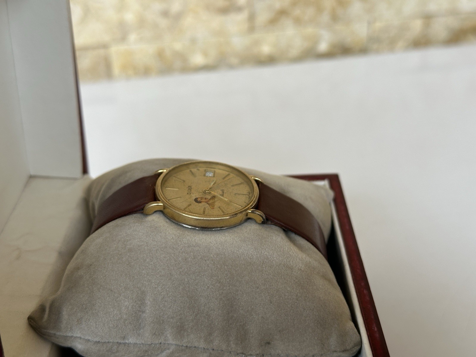 1980s Vintage Doxa Saddam Hussein Iraq Gift Watch Quartz 32mm Rare Authentic
