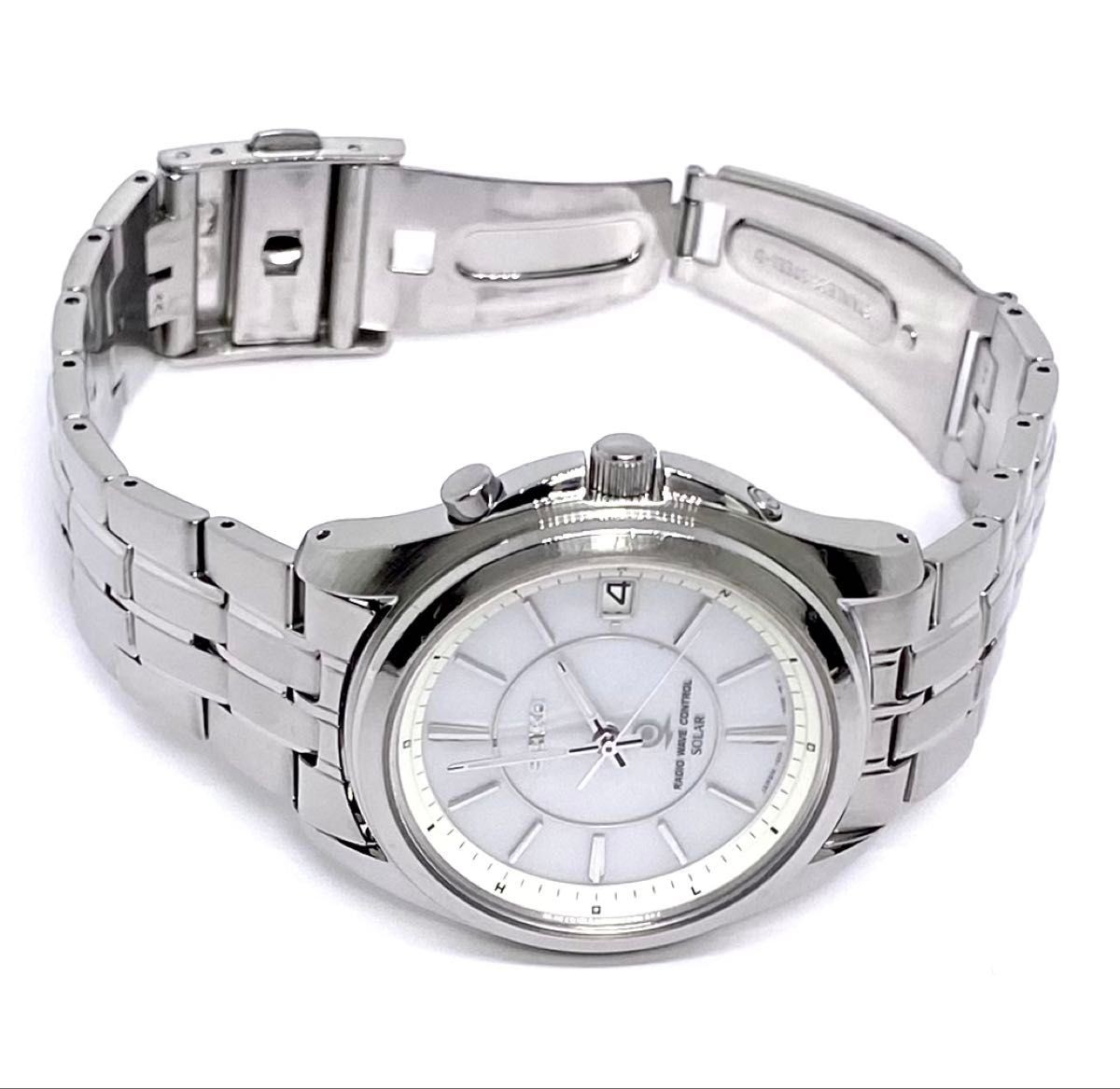 Seiko 7B22 Radio Solar Silver Dial Stainless Watch