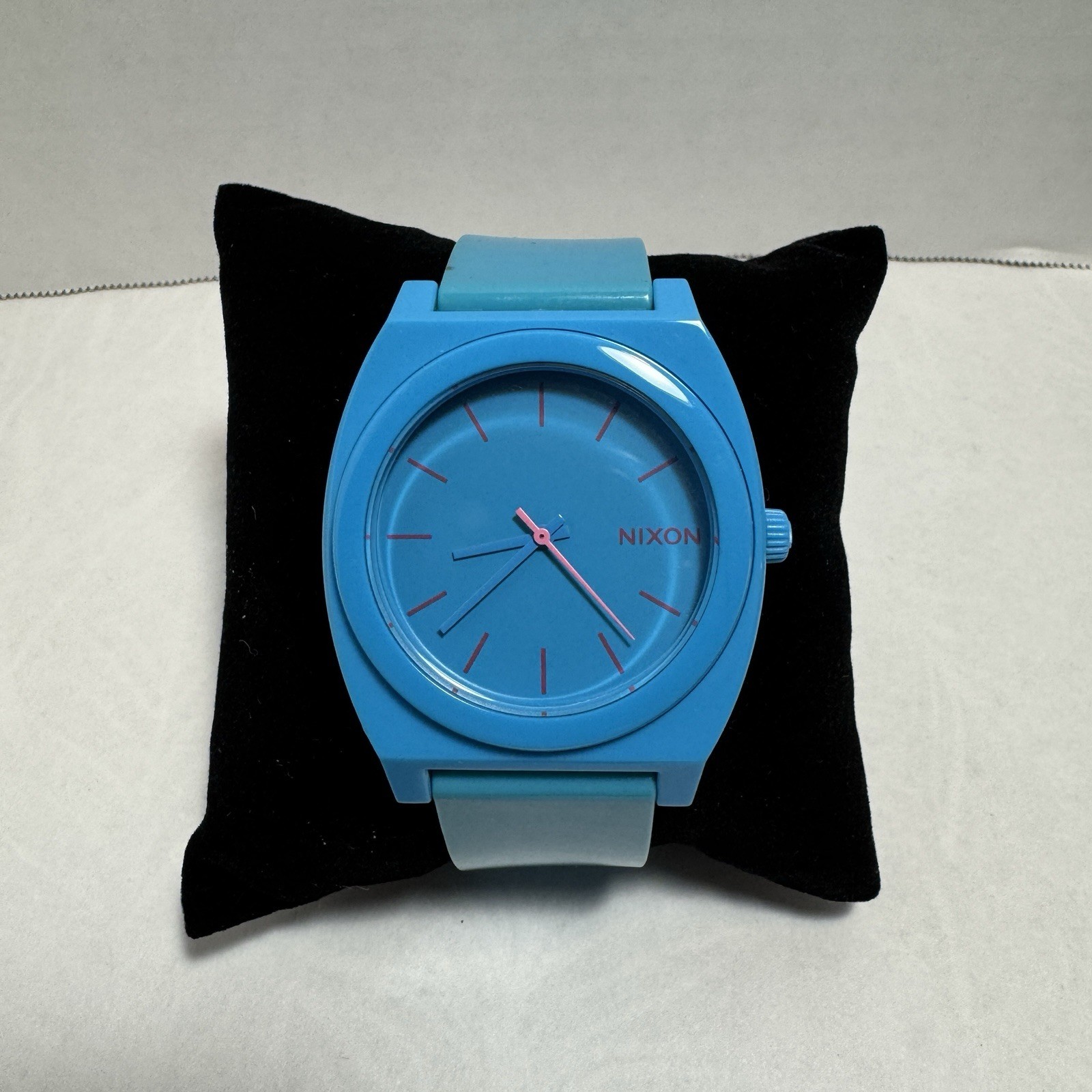 Nixon The Time Teller P Sky Blue Pink Minimalist Polycarbonate Men Women Watch