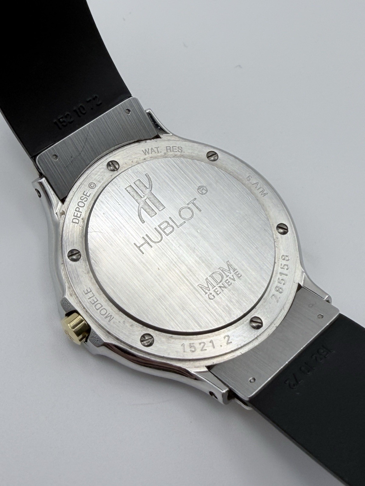 Hublot MDM QUARTZ RARE WHITE HONEYCOMB DIAL 18kGold/SS/Rb Original Box Papers