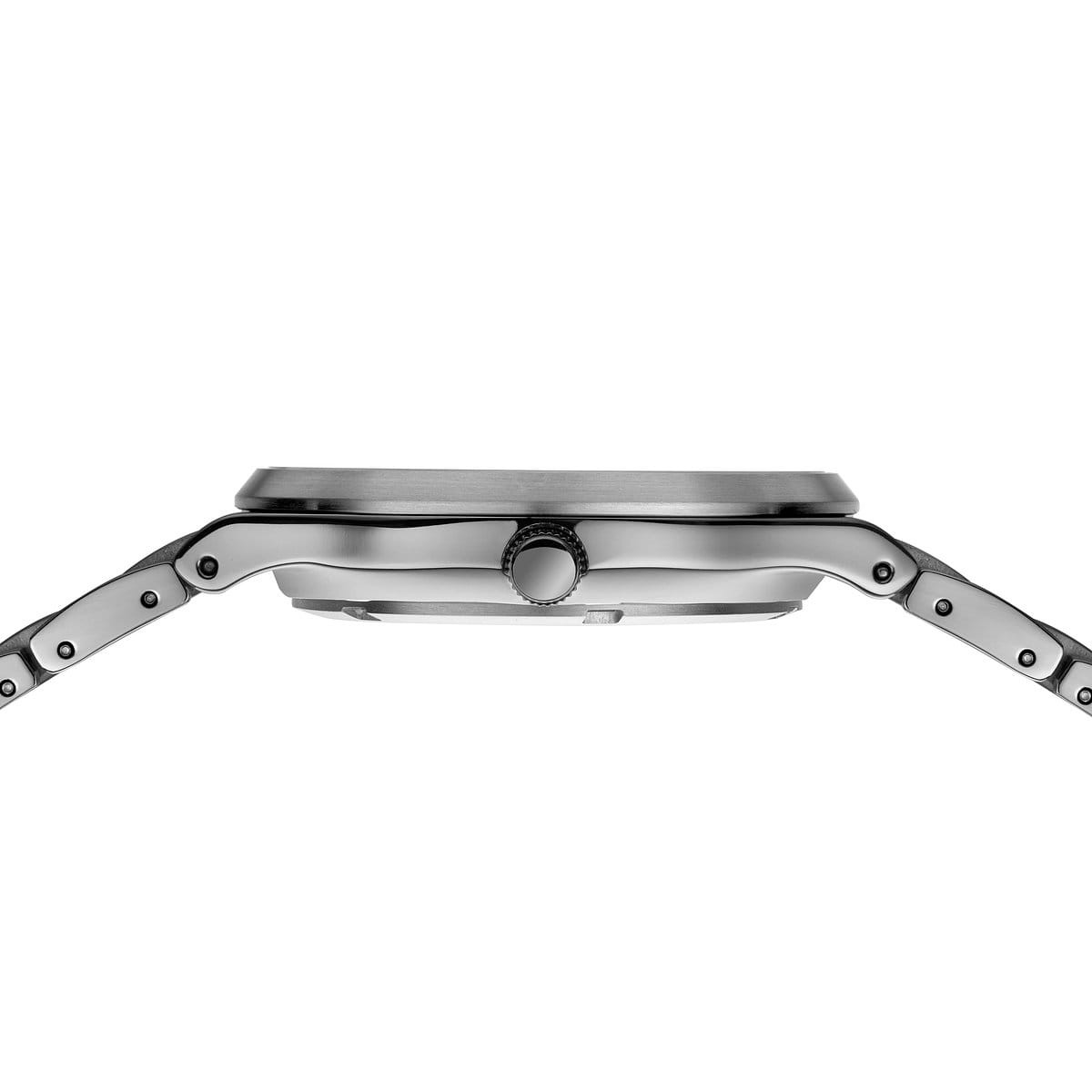 Bering Time – Mens Titanium Brushed Silver Watch w/ Blue Dial – 15139-707