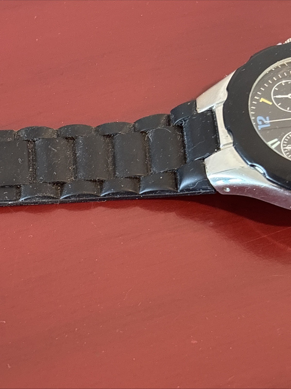 Black Dial Multicolor Dial Rubber Band Watch Untested As Is Condition