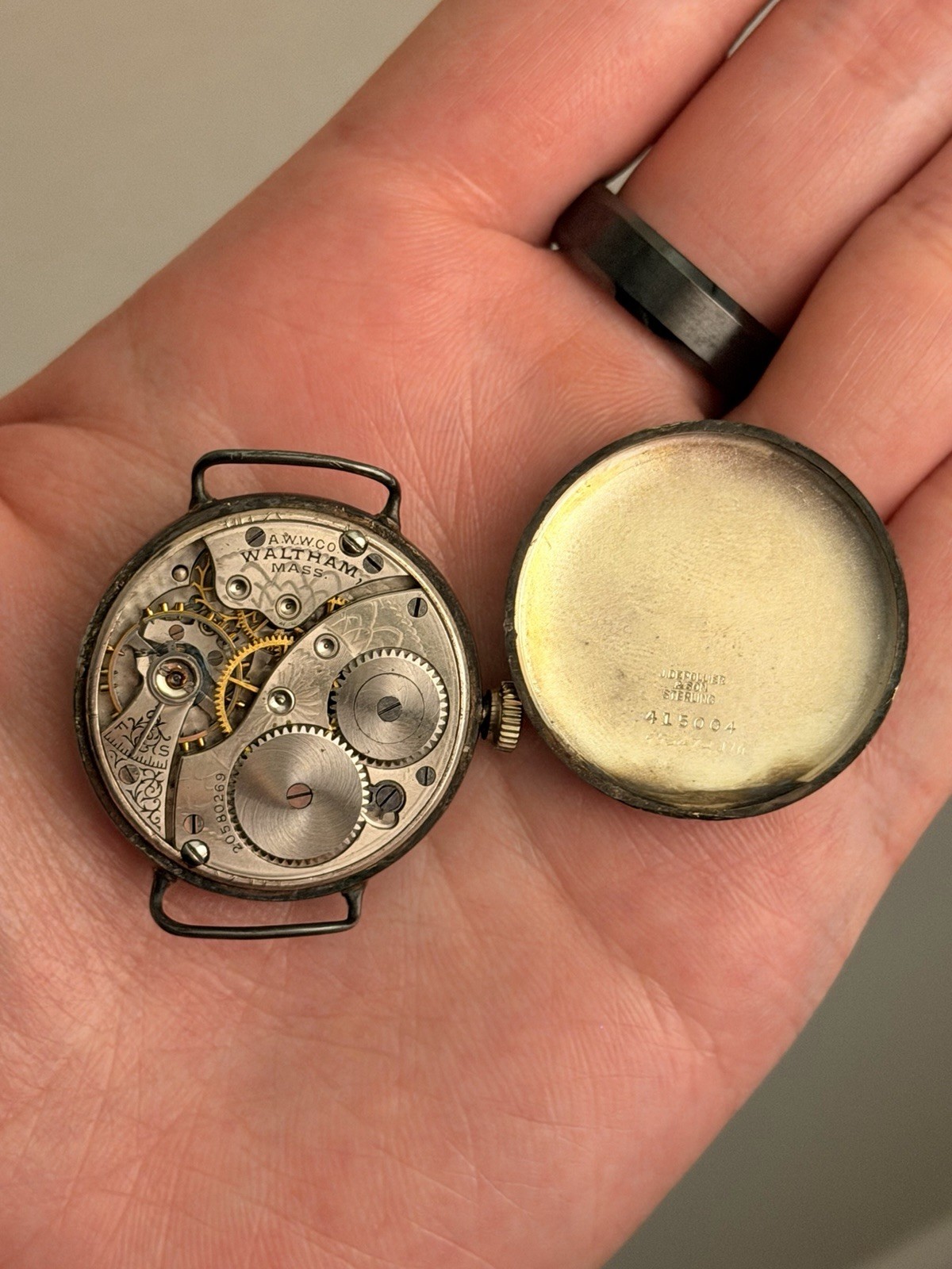WWI Waltham Sterling Silver Trench Watch (1916) – Engraved Ord. Dept. Officer