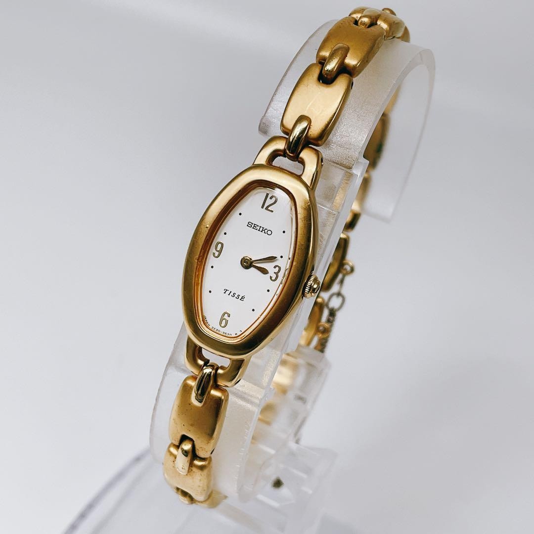 Seiko Tisé Vintage Gold Quartz Ladies Wristwatch 2E20-7110 Japan 071109