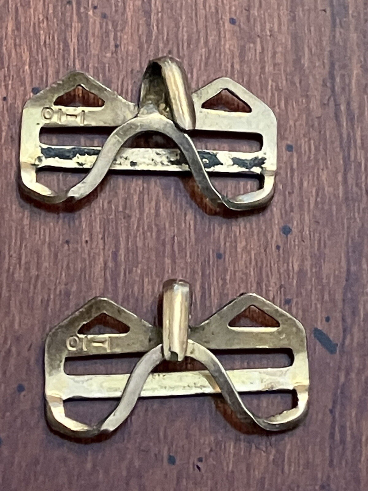 ANTIQUE LADIES ART DECO 4 PIECE RIBBON WATCH BAND SNAP SET GOLD FILLED-JF STURDY