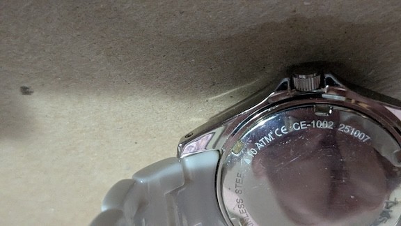 PARTS ONLY: Fossil Riley CE1002 Women’s Watch | White Ceramic Bracelet
