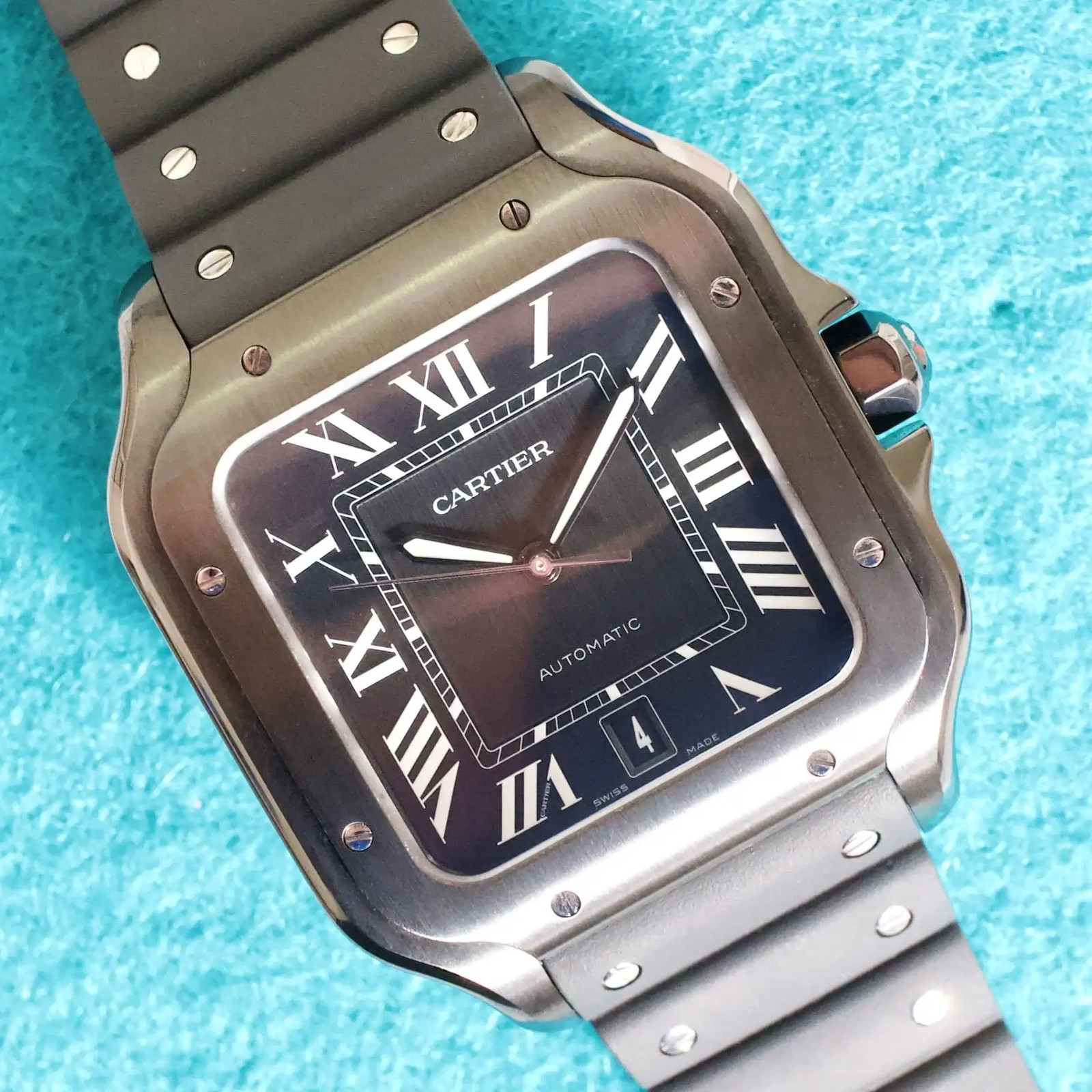 Cartier Santos WSSA0039 Large ADLC Automatic 39.8MM Mint Factory Warranty Box