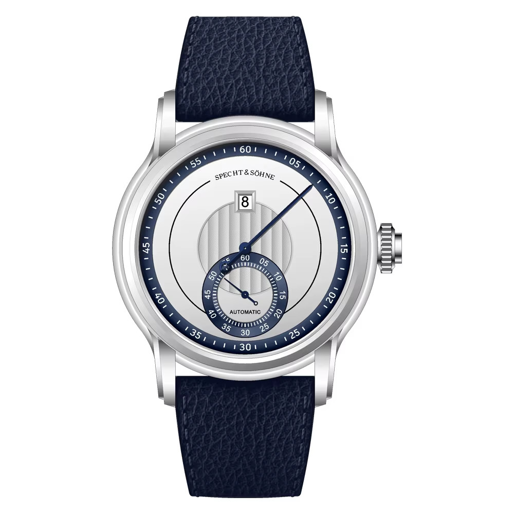 Specht & Söhne Men’s 39mm Jumping Hour Automatic Watch Sapphire Crystal Leather