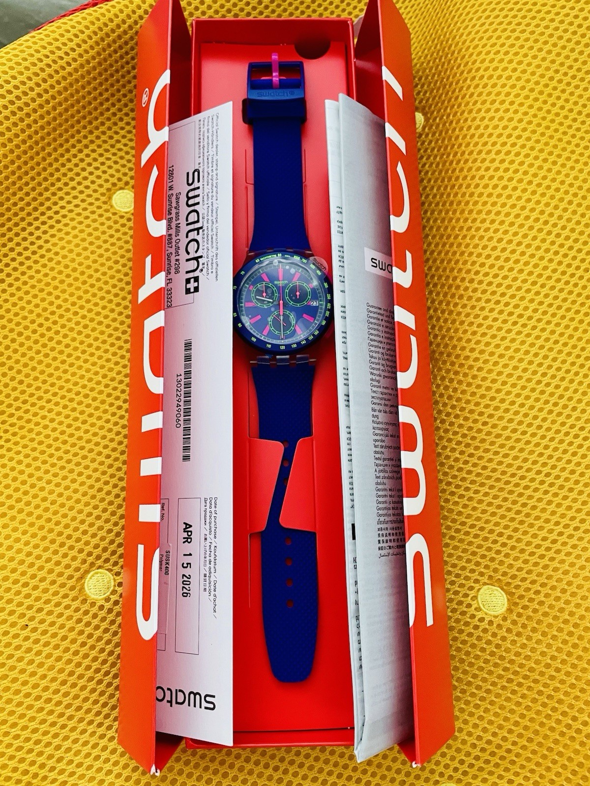 Swatch ORIGINALS 80s Style Revival PURP LOL SUSK400 Chrono Brand New Old Stock!
