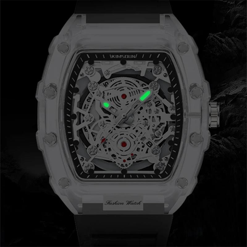 KIMSDUN Transparent Men’s Watch Quartz Wristwatch Luminous Waterproof watch