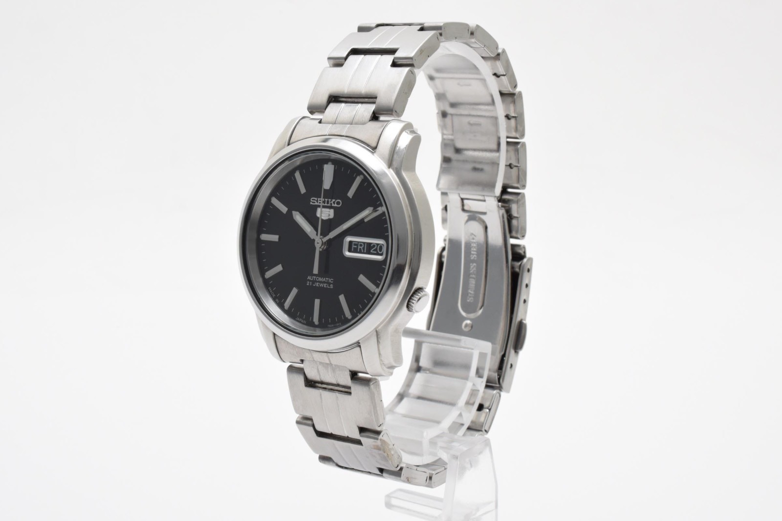 [ NEAR MINT ] SEIKO 5 7S26-03S0 Silver Dial 37mm Automatic Watch From JAPAN