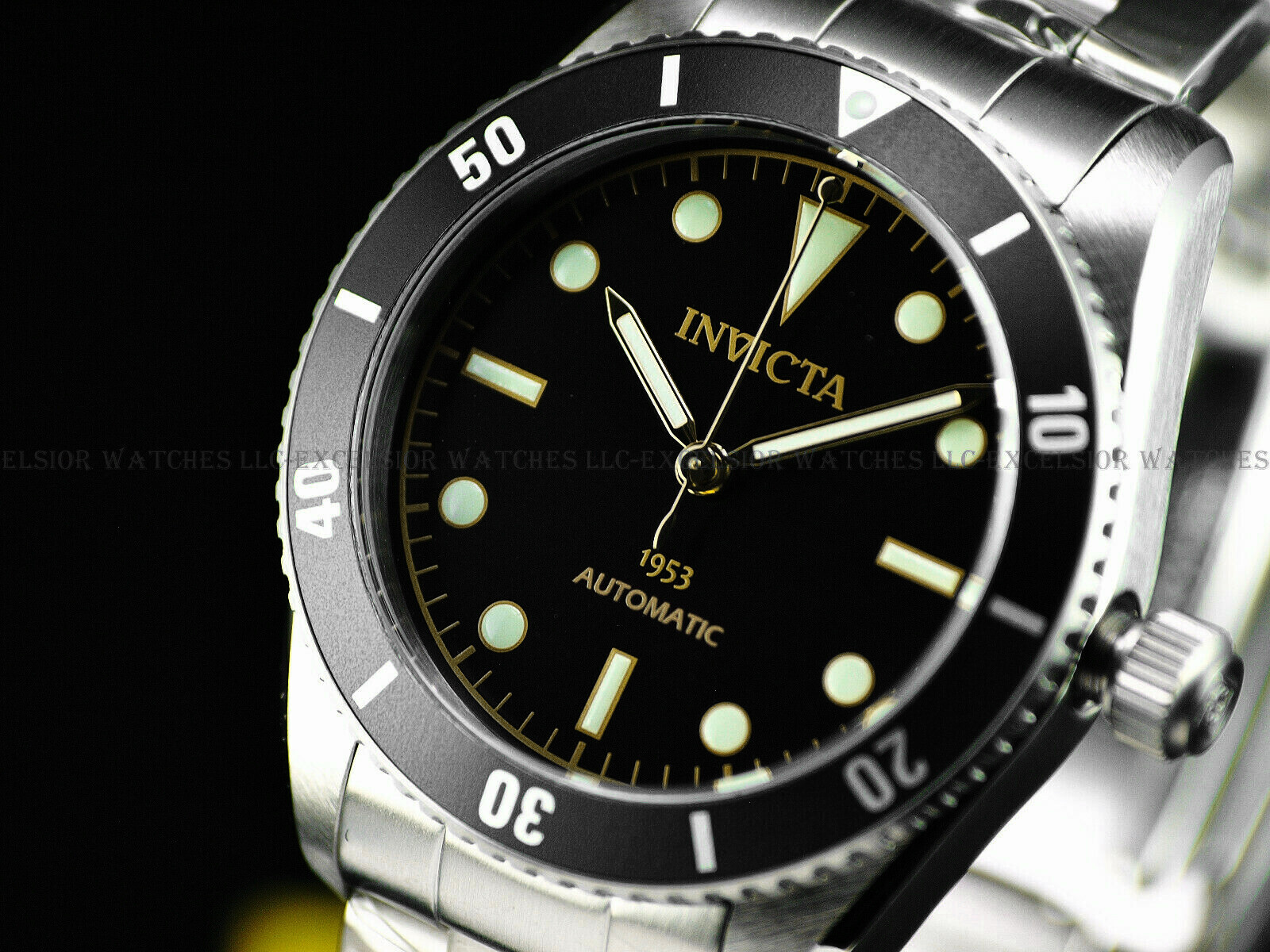 RARE NEW INVICTA 1953 PRO DIVER MEN’S NH35 AUTOMATIC 40MM BLACK DIAL SS WATCH