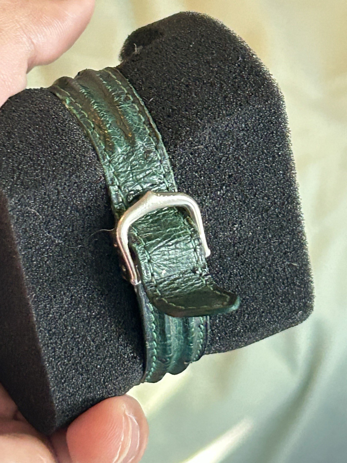 Cartier Must de Cartier Quartz Silver Dial Roman Numerals Green Leather