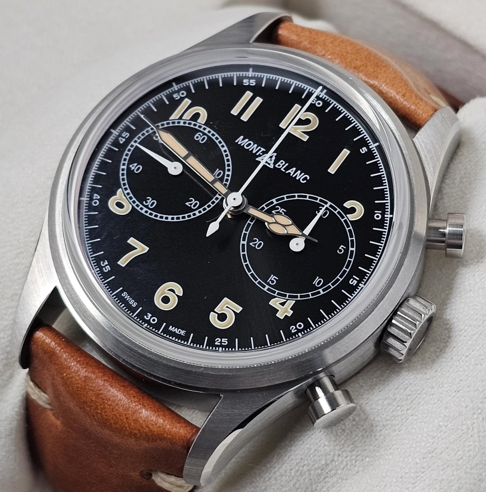 Montblanc 1858 Chronograph Stainless Steel 42mm Automatic Black Dial 117836