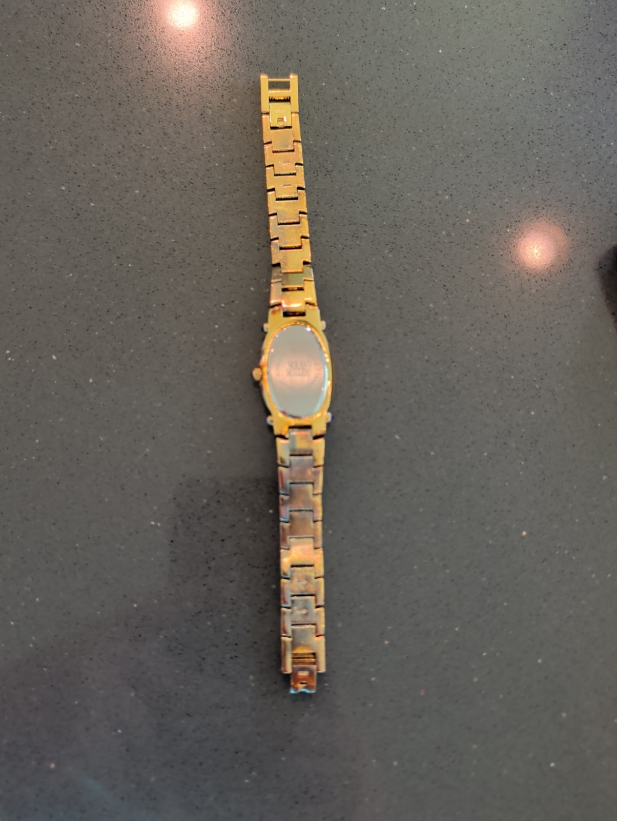Nolan Miller Glamour Collection Gold Tone Clear Crystal Watch Needs Battery Q153
