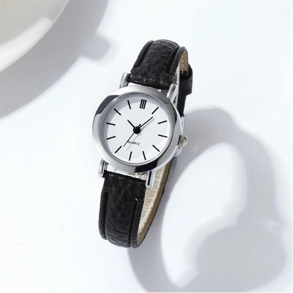 Fashion Small Dial Women’s Watch – Simple Leather Band, Analog Quartz Wristwatch