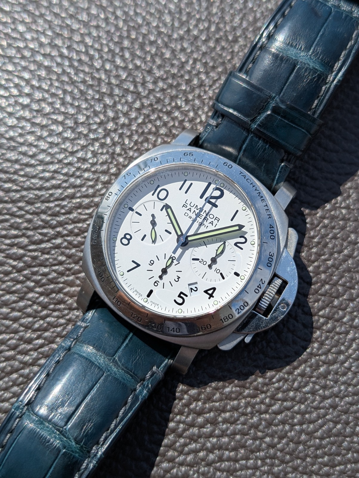 Panerai Luminor Daylight Chrono White Dial PAM00188 With Box & Papers