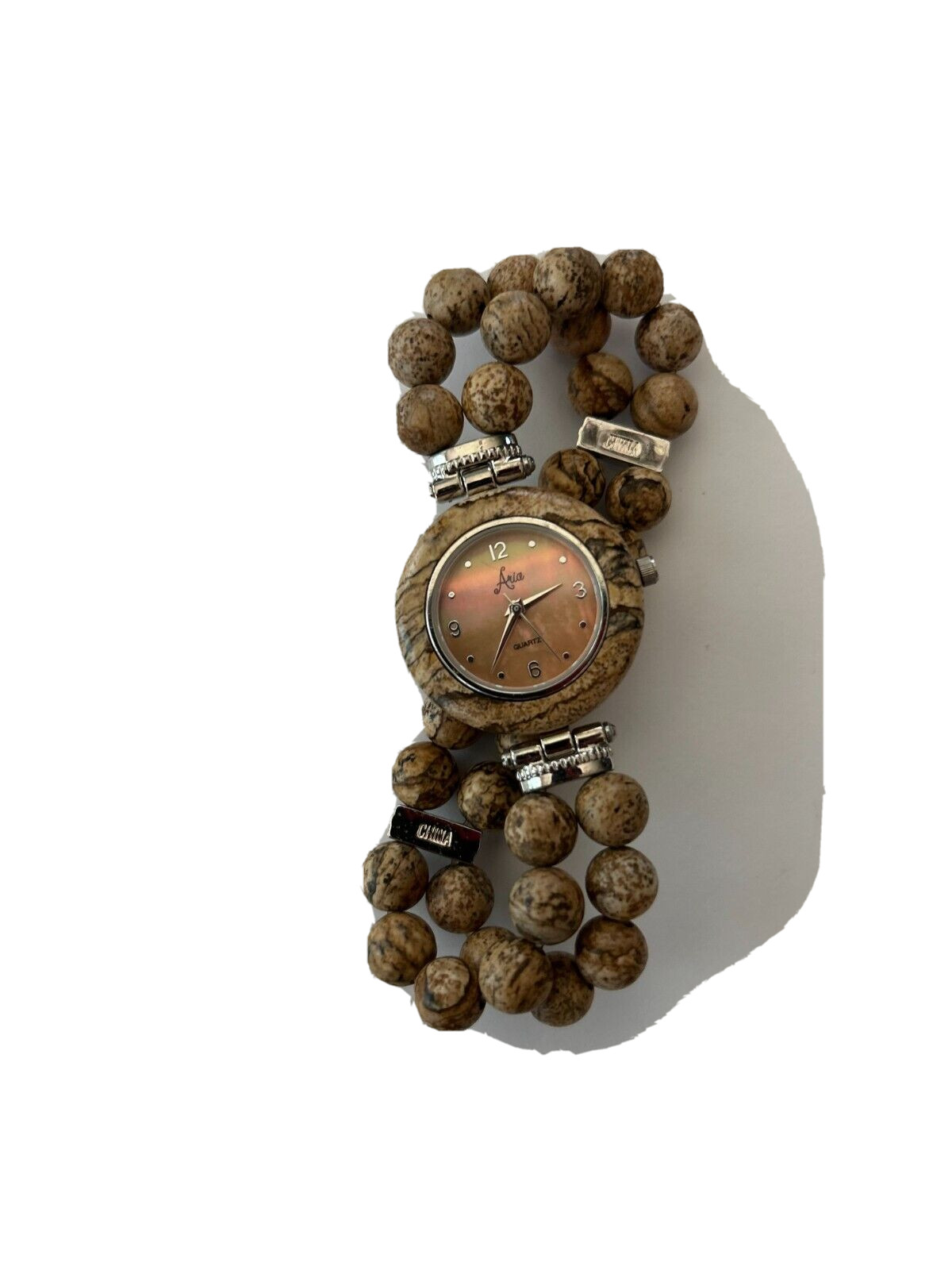 Aria Tan Bead Bracelet Women’s Watch