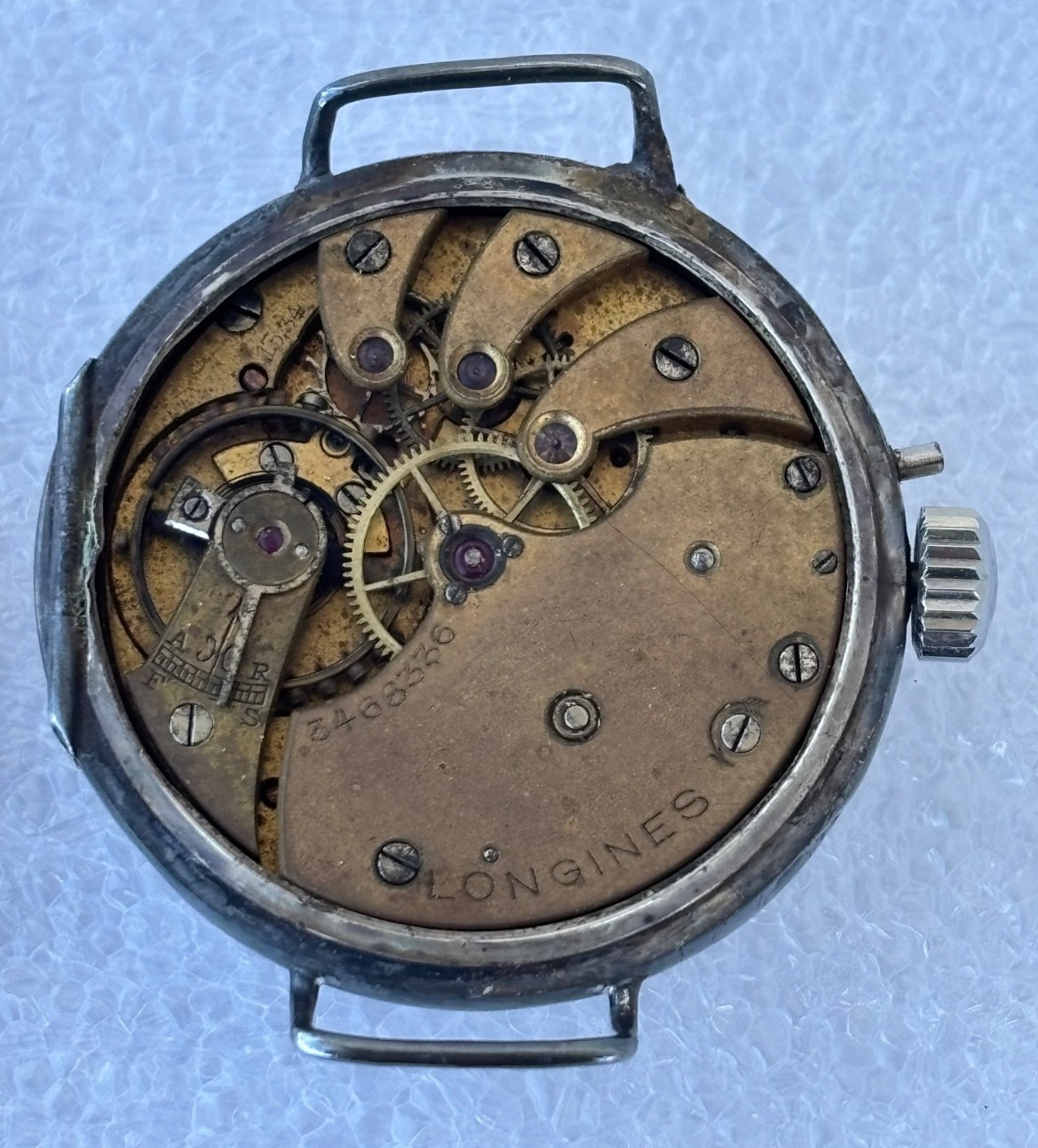 Longines 1916 silver 925 WW1 trench watch. Trench, works, very rare pin set