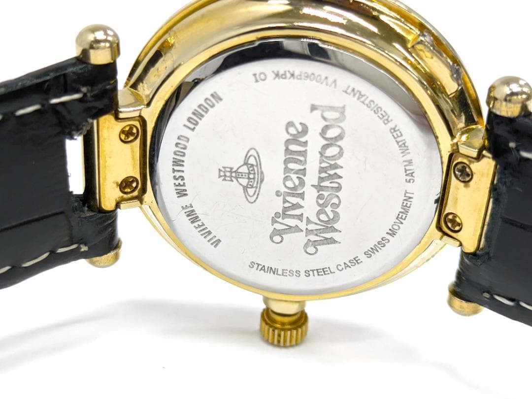 Vivienne Westwood Orb Black Quartz Watch Wristwatch Japan Used 071177