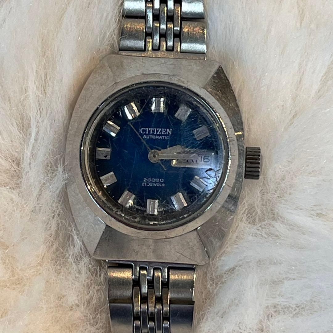 AT Citizen 28800 21 jewels 4-661095 Blue dial Day-Date